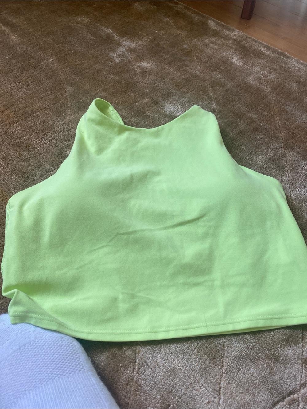Athleta Neon green conscious Crop bra Top - High Neck Sleeveless